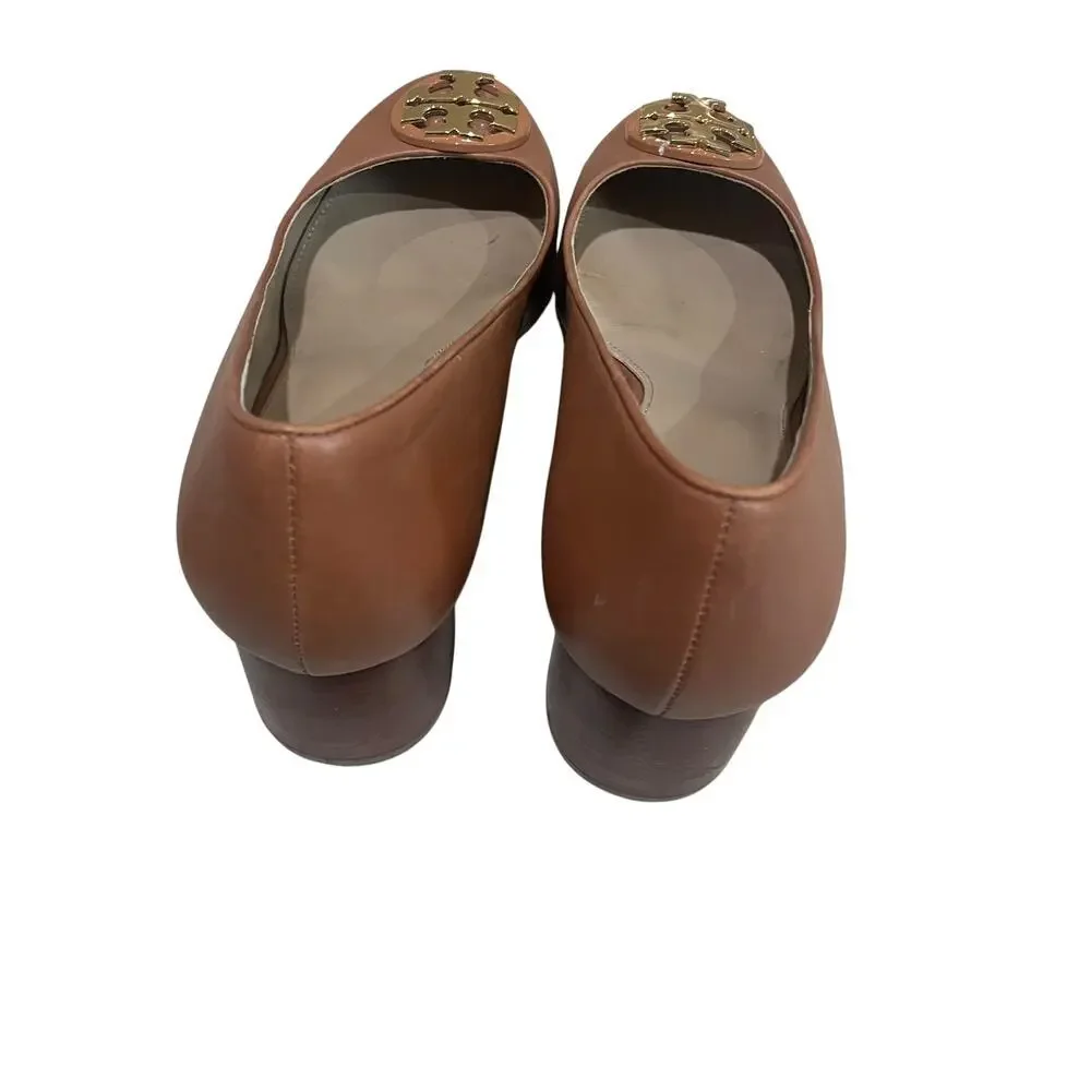 Tory burch janey leather pumps royal tan